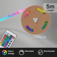 5 stk. briloner rgb led strip 5 meter med remote usb(ubrugt)
