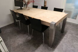 Bord med tillægsplader med 6 stk. stole