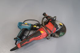 Vinkelsliber MILWAUKEE AGV22-230 samt varmepistol MAKITA HG5030