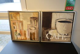 2 stk. Billeder - 44x44 cm 