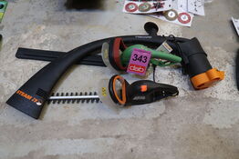 2 stk. Hækkeklippere & løvblæser 