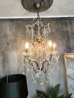 Lysekrone m. Glaskrystaller