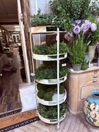 Reol på hjul m. 5 hylder inkl. Planter 192x55 cm