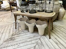 Bænk m. Fletsæde 46x100x42 cm.