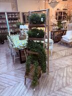 Reol m. 5 hylder og kurve inkl. Planter 170x42x70 cm.