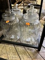4 stk. Glaskrukker m. Låg