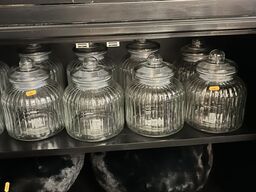 10 stk. Glaskrukker m. Låg inkl. Puder