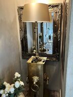 Bordlampe m. Kolonne m. Løvehoveder