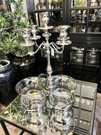 2 stk. Glasvaser m. Lysestage