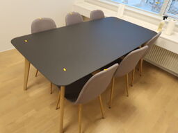 Spisebord 190x95 cm med 6 stk. stole