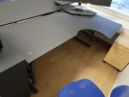 El Hæve/sænke skrivebord 200x80/120 cm med skuffesektion