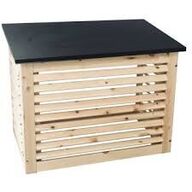 Varmepumpeskjuler Træ med sort metaltag (MOMSFRI)