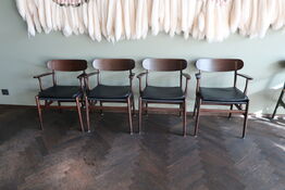 4 stk. spisebordsstole HANS J. WEGNER CH26 med 2 stk. læderhynder