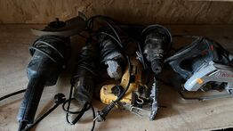 6 Stk. Div. Værktøj BOSCH, DEWALT , MAKITA Inkl. Transporkasse