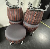 Fem stk. Orangebox skamler