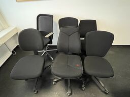 Seks kontorstole ass.