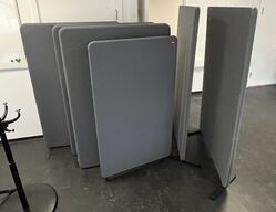 Seks støjskærme assorterede