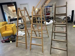 Jumbo stiger, 3 stk, massiv træ med rillede trin