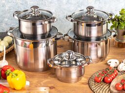 Grydesæt, 10 dele, 2 til 9 liter, også til induktion.