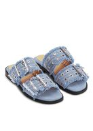 Feminine Buckle Two Strap Sandal Charms Denim GANNI Str.: 36