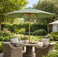 Casa parasol ø 300 x 260 cm træ grøn(ubrugt)