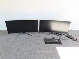 2 stk. 34" curve-monitorer, CEPTER C34PULSEX m. tastatur og dockingstation