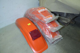 5 stk. røde cross-bagskærme m/lygte