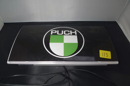 Lille lysskilt m/PUCH logo 11W 230V ca. 34x17cm