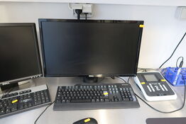 Computerskærm DELL, tastatur, mus, computer LENOVO ThinkStation P500