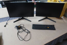 2 stk. 24" SAMSUNG skærme samt tastatur