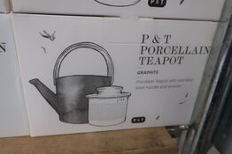 10 stk. PAPER & TEA Porcellain Teapot (grafit) - Tekande med si