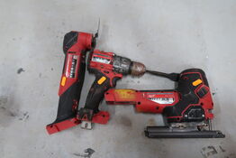 3 stk. akku håndværktøj MILWAUKEE M18 FBJS, M18 FPD3, M18 FMT