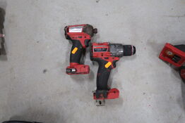 2 stk. akku håndværktøj MILWAUKEE M18 FPD3, M18 FQID