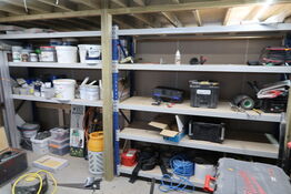 2 fag lagerreoler uden indhold (læs beskrivelse)