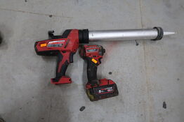 2 stk. akku håndværktøj MILWAUKEE M18 FID3, C18 PCG