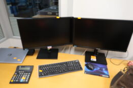2 stk. computerskærme SAMSUNG S24C450, computer, tastatur, mus