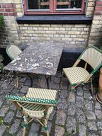 3 stk. café fletstole ZEDERKOF Alicante samt rustikt bord