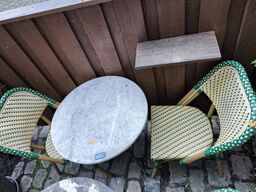 2 stk. café fletstole ZEDERKOF Alicante samt cafébord