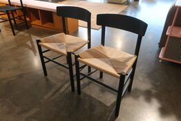 2 stk. spisebordsstole FREDERICIA FURNITURE "J39, Folkestolen, Børge Mogensen"