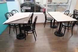 4 stk. caféborde med 7 stk. caféstole