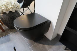 Væghængtoilet CASSØE Tour med toiletsæde og indbygningscisterne