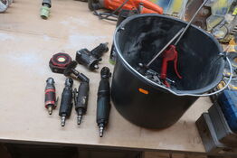 5 stk. trykluft maskiner og topnøgler m.m.