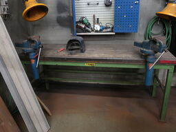 Filebænk m. 2. stk. skruestik m. PEDDINGTON løftefunktion