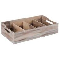 2 stk. Bestikkasse vintage hvid 4 rum