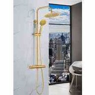 Bluerain brusesæt Lux mat messing m/termostat 