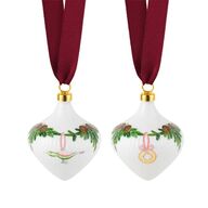 Royal Copenhagen Stjerne Riflet Jul ornamentsæt 2 stk.