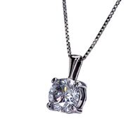 Diamanthalskæde med 1,02 ct. naturlig diamant og 14K hvidguld.