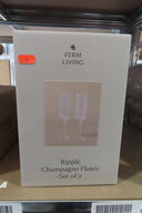 4 stk RIPPLE CHAMPAGNE FLUTES FERM LIVING
