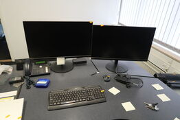 2 stk. computerskærme LENOVO T27i-10, dockingstation, tastatur, mus m.m.