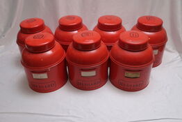 7 stk. dåser Ø 21 cm. 